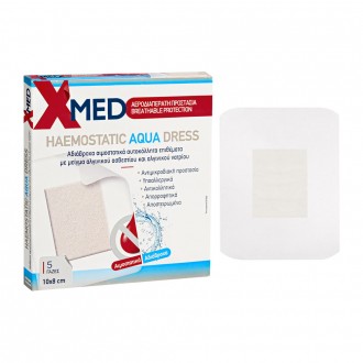X-Med Αδιάβροχα αιμοστατικά αυτοκόλλητα επιθέματα με αντικολλητική γάζα 10x8cm-5τμχ