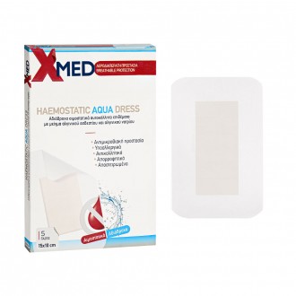 X-Med Waterproof haemostatic adhesive gauze pads 15x10cm-5pcs