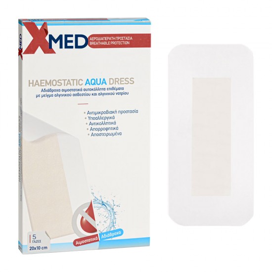 X-Med Haemostatic Aqua Dress 20x10cm-5pcs
