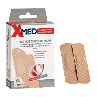 X-Med Hypoallergenic haemostatic adhesive strips in 2 Sizes-20pcs