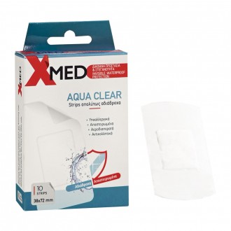 X-Med Transparent waterproof adhesive strips, highly absorbent 38x72mm-10pcs