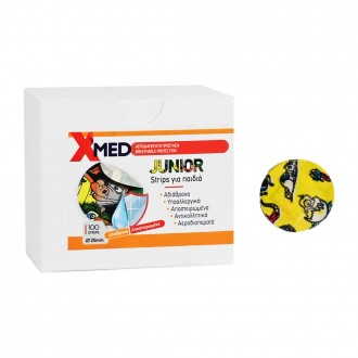 X-Med Waterproof round adhesive strips for Kids, with colorful pattern 25mm-100pcs