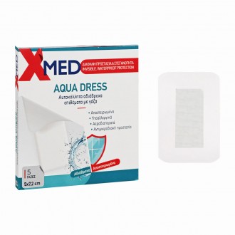 X-Med Διάφανα αδιάβροχα αυτοκόλλητα επιθέματα, με αντικολλητική γάζα 5x7.2cm-5τμχ
