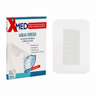 X-Med Διάφανα αδιάβροχα αυτοκόλλητα επιθέματα, με αντικολλητική γάζα 10x8cm-5τμχ