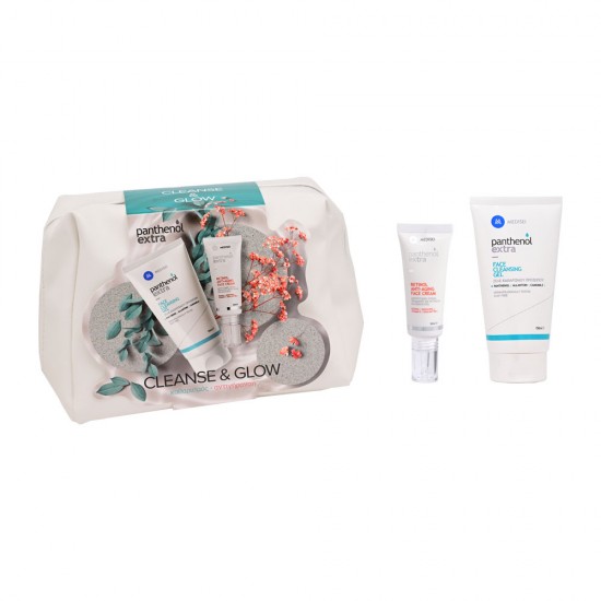 Panthenol Extra Cleanse & Glow Set Cleansing-Anti-aging & Free Cosmetic Bag
