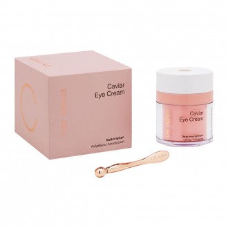 Time Eraser Rich anti-aging eye cream and metal eye massager product packaging