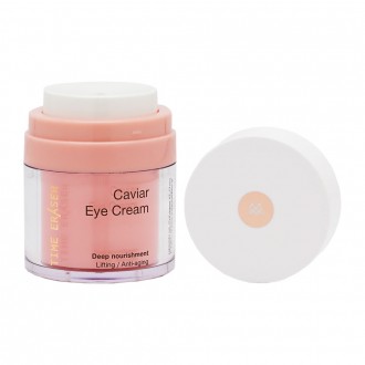 Time Eraser Rich anti-aging eye cream and metal eye massager product packaging 2