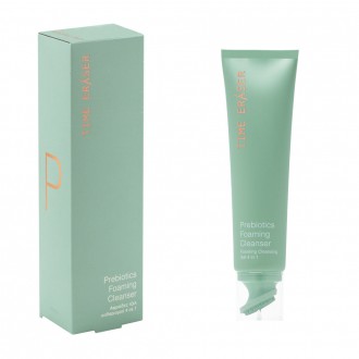Time Eraser Foaming Cleansing Gel 4 in 1 with built-in silicone brush for a gentle massage product packaging
