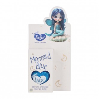 Dalee Washable and non-toxic Kids nail polish in light blue metallic color Mermaid Blue 909