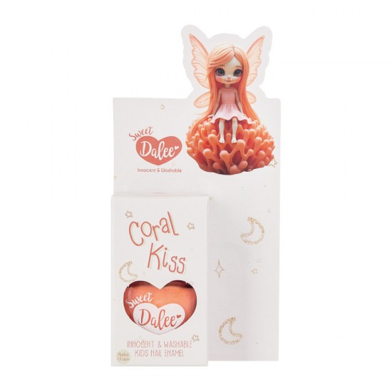 Dalee Washable and non-toxic Kids nail polish in coral color Coral Kiss 912