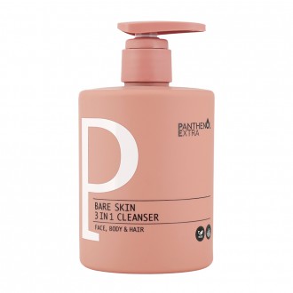 Panthenol Extra Bare Skin 3 in 1 Cleanser women's Shower gel and shampoo for Face-Body-Hair 500ml