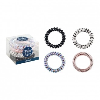 Dalee 4 Hair Ties Spiral With different patterns and colors
