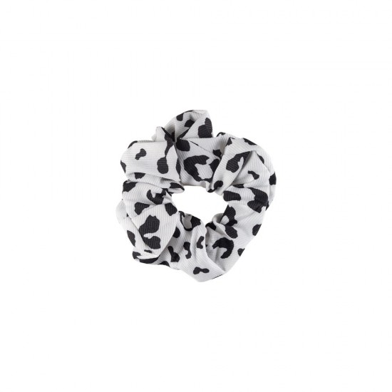 Dalee Printed Hair Tie Scrunchie White