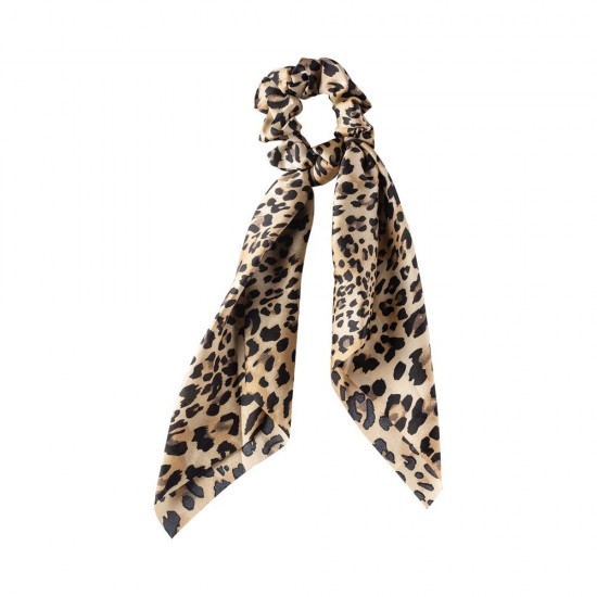 Dalee Hair Scrunchie with Ribbon Leopard Cream