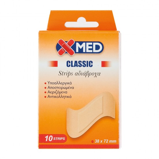 X-Med Classic Strips 38x72mm-10τμχ