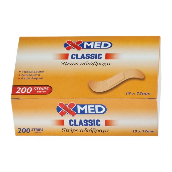 X-Med Classic Strips 19x72mm-200τμχ