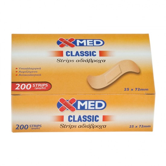 X-Med Classic Strips 25x72mm-200τμχ