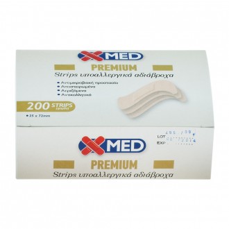 X-Med Hypoallergenic and bacteria proof adhesive strips, resistant to water 25x72mm-200pcs