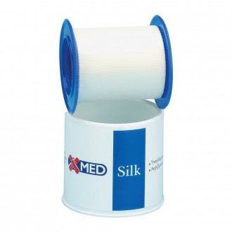 X-Med Adhesive wound dressing tape, made of synthetic silk 5mx5cm