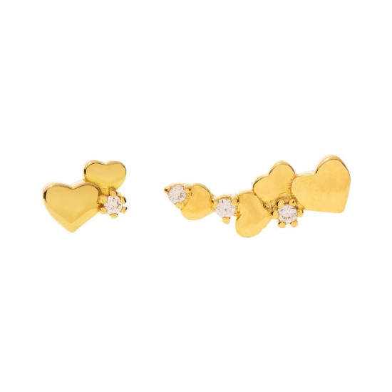 Dalee Set Stud Earrings Love Hearts