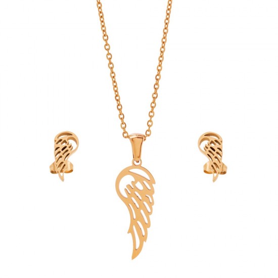 Dalee Set Angel Wings Necklace & Earrings