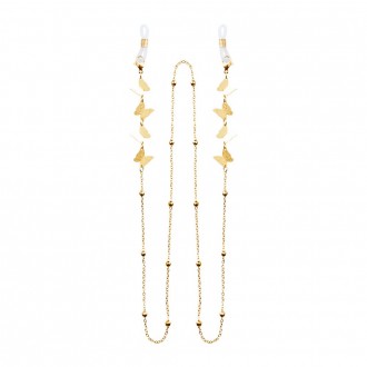 Dalee Glasses Chain With gold-plated butterflies, is made of stainless steel