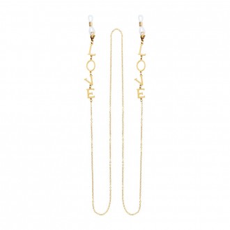 Dalee Glasses Chain with letters forming the word LOVE, is made of stainless steel