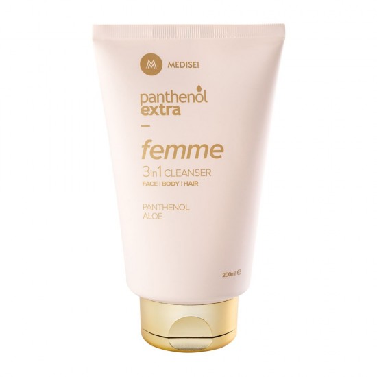 Panthenol Extra Femme 3 in 1 Cleanser 200ml shower gel and shampoo for face, body and hair