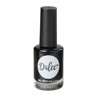 Dalee Midnight Black 201 Gel Effect nail polish, Black color