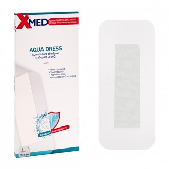 X-Med Διάφανα αδιάβροχα αυτοκόλλητα επιθέματα, με αντικολλητική γάζα 25x10cm-3τμχ