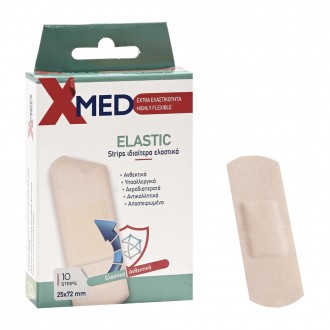X-Med Ελαστικά αυτοκόλλητα επιθέματα, για κάλυψη των μικρών πληγών 25x72mm-10τμχ