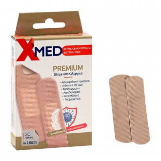X-Med Hypoallergenic and bacteria proof adhesive strips, resistant to water in 2 Sizes-20pcs