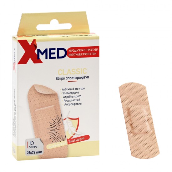 X-Med Classic Strips 25x72mm-10pcs