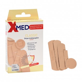 X-Med Sterilized adhesive strips, resistant to water in 5 Sizes-40pcs
