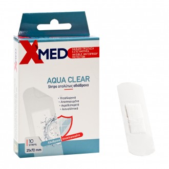 X-Med Transparent waterproof adhesive strips, highly absorbent 25x72mm-10pcs